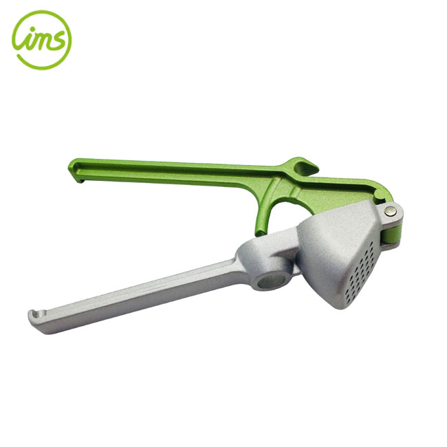 Aluminum 3-in-1 Garlic Press & Cherry Pitter – Teflon Coated, Easy Clean Kitchen Tool